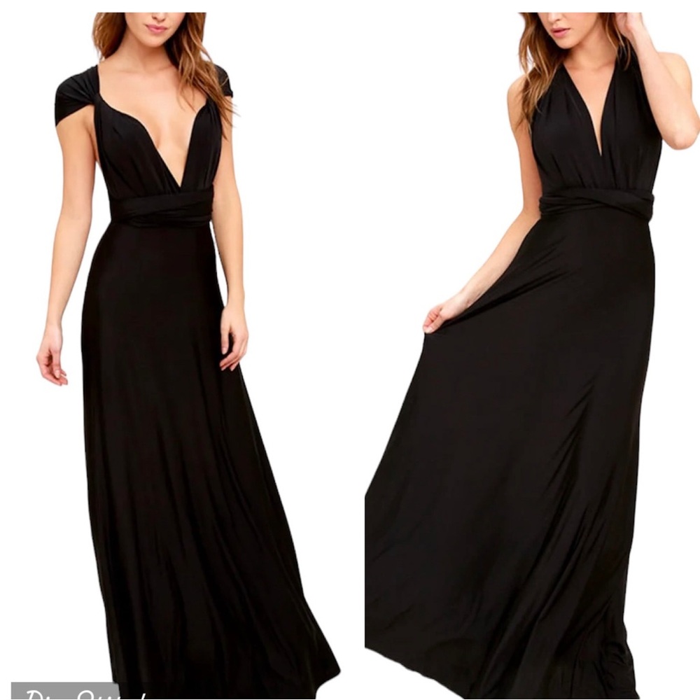 Lulus Convertible Black Maxi Dress - Size Large